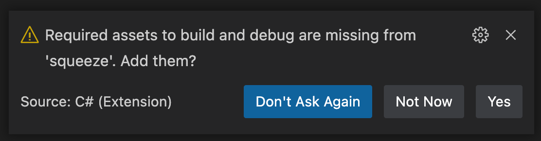 VS Code C# Required Assets