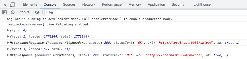 Upload Progress Events