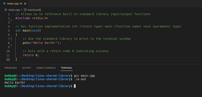 Compiling and running our program so far