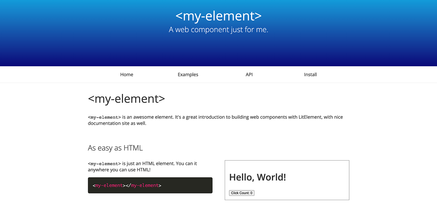 Generated docs for Lit Element