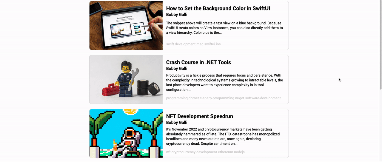 Medium feed tutorial web component