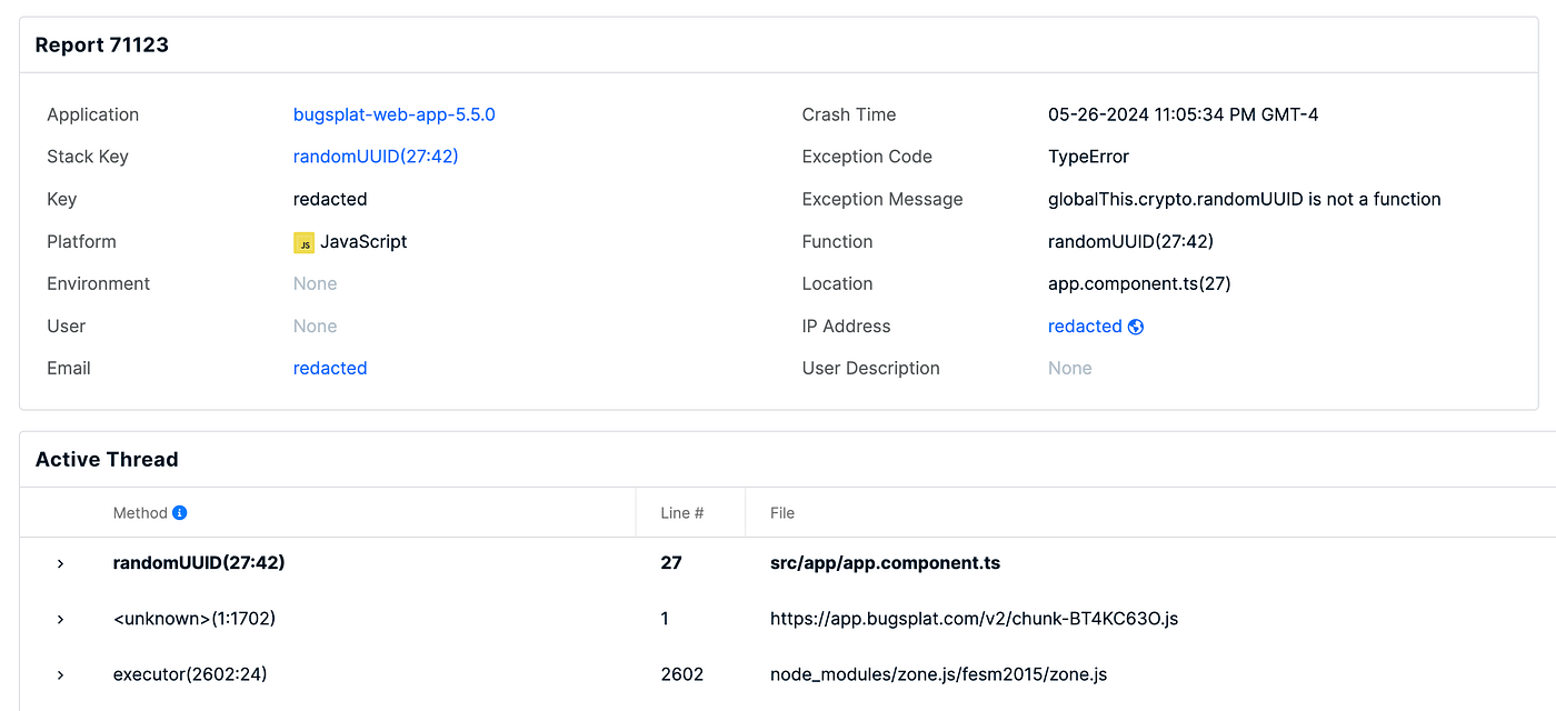 randomUUID is not a function