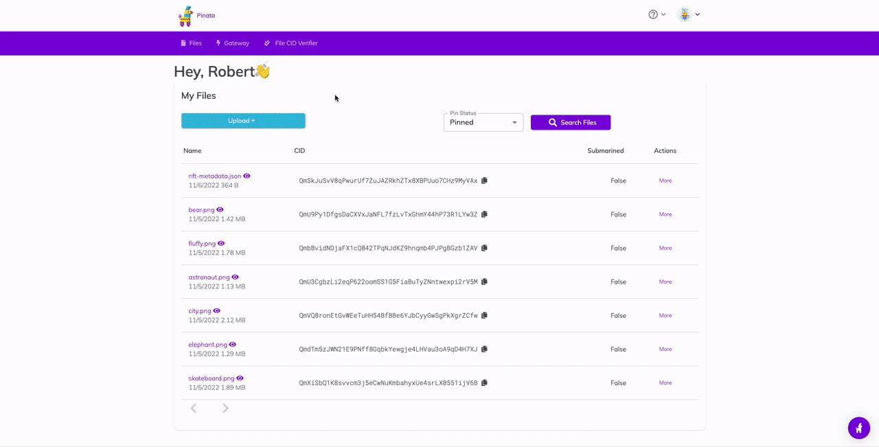 Upload your NFT Art to Pinata