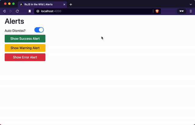Alerts with Angular and RxJS