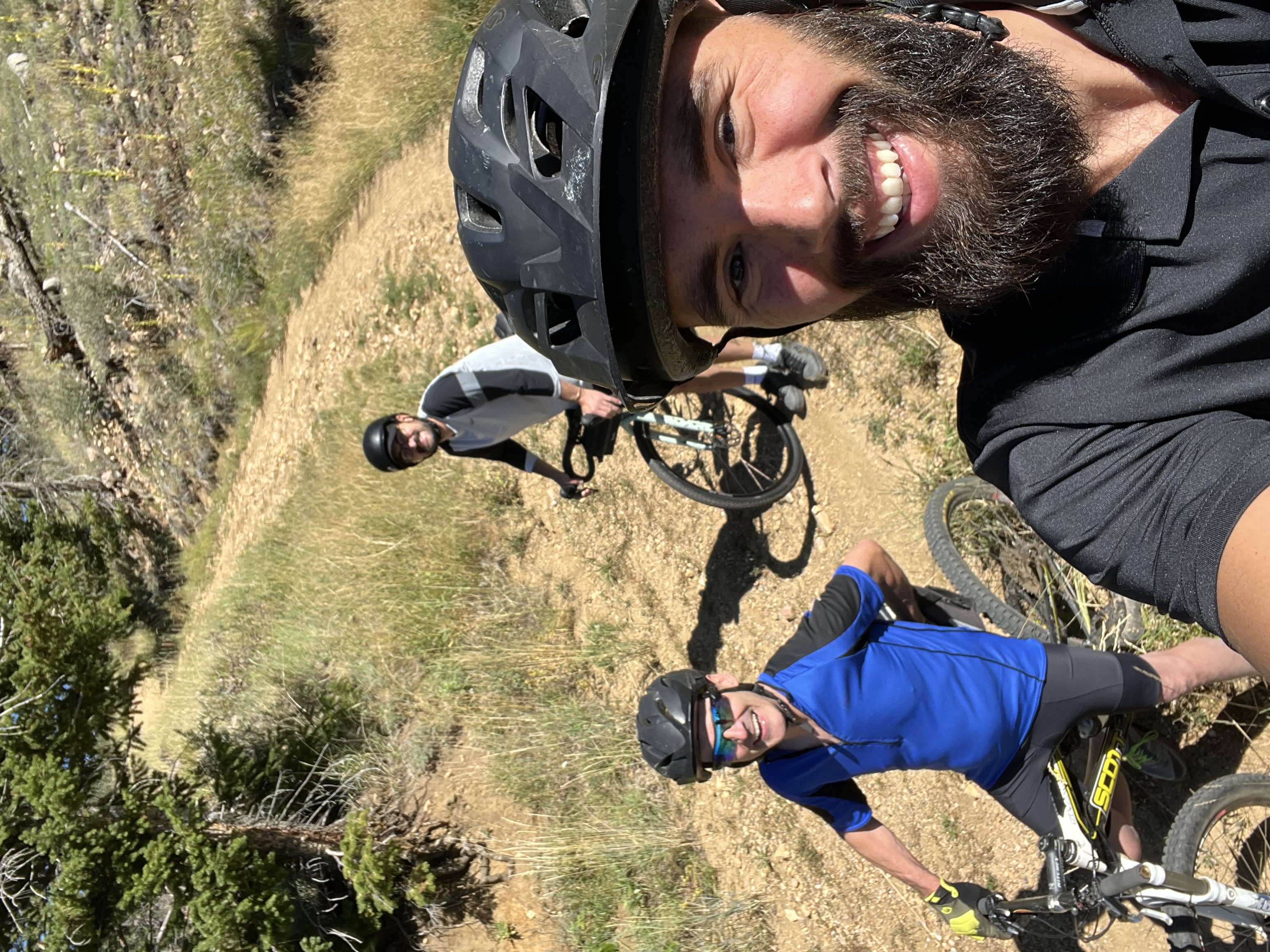 Bobby biking with friends
